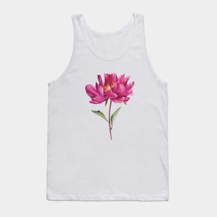 Watercolor pink peony painting Tank Top